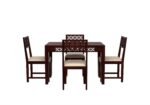 Sheesham Wood 4 Seater Dining Set in Scratch Resistant Honey Oak Finish - Image 5
