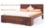 Sheesham Wood Classic Platform Bed Natural Finish - Image 3