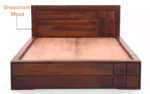 Sheesham Wood Classic Platform Bed Natural Finish - Image 4