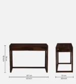 Sheesham Wood Laptop Study Desk with Storage - Image 3