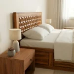 Sheesham Wood Modern Storage Platform Bed - Image 3