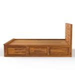 Sheesham Wood Modern Storage Platform Bed - Image 5