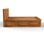 Sheesham Wood Storage Bed with Drawers - Image 5