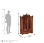 Modern Sheesham Wood Temple for Home with Traditional Hand Carved Design – Wooden Pooja Mandir - Image 3