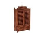 Modern Sheesham Wood Temple for Home with Traditional Hand Carved Design – Wooden Pooja Mandir - Image 4