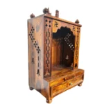 Sheesham wood temple with storage drawer - Image 4