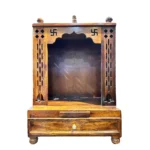Sheesham wood temple with storage drawer - Image 6