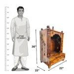 Sheesham wood temple with storage drawer - Image 3