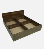 Solace Sheesham Wood Bed with Hydraulic Storage in Walnut Finish - Image 5
