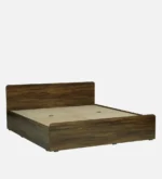 Solace Sheesham Wood Bed with Hydraulic Storage in Walnut Finish - Image 4