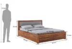 Solano Sheesham Wood Bed with Hydraulic Storage in Walnut Finish - Image 3