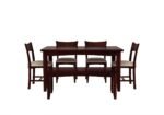 Solid Sheesham Wood 6 Seater Dining Table Set with Bench and Chairs in Natural Finish - Image 3