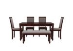 Solid Sheesham Wood 6 Seater Dining Table Set with Natural Finish - Image 6