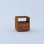 Solid Sheesham Wood Bedside Table with Storage Drawer in Natural Finish - Image 4