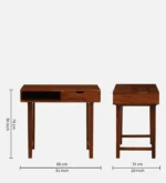 Solid Wood Study Table with Keyboard Tray - Image 3