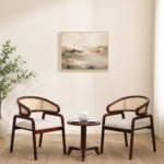 Sterling Sheesham Wood Coffee Table Set in Natural Walnut Finish With 2 Chairs