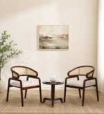 Sterling Sheesham Wood Coffee Table Set in Natural Walnut Finish With 2 Chairs