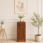 Sutherby Sheesham Wood Bar Cabinet in Scratch Resistant Caramel Teak Finish