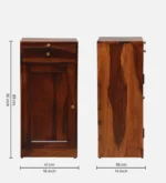 Sutherby Sheesham Wood Bar Cabinet in Scratch Resistant Caramel Teak Finish - Image 2