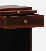 Sutherby Sheesham Wood Bar Cabinet in Scratch Resistant Caramel Teak Finish - Image 5