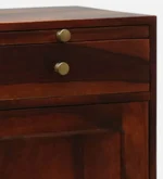 Sutherby Sheesham Wood Bar Cabinet in Scratch Resistant Caramel Teak Finish - Image 7