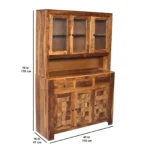 Sylvora Solid Sheesham Wood Elegant Display Cabinet - Image 2