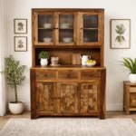 Sylvora Solid Sheesham Wood Elegant Display Cabinet