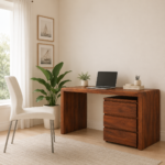 Thorne Sheesham Wood Study Table in Scratch Resistant Amber Oak Finish