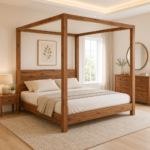 Tivian Sheesham Wood Twin Poster Bed Design