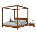 Tivian Sheesham Wood Twin Poster Bed Design - Image 4
