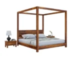 Tivian Sheesham Wood Twin Poster Bed Design - Image 6