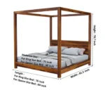 Tivian Sheesham Wood Twin Poster Bed Design - Image 3