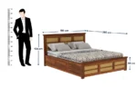 Tivoli Sheesham Wood Bed with Storage in Honey Finish - Image 3