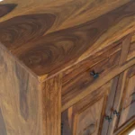 Urban Sheesham Solid Wood Multi-Storage Cabinet with Shelves and Drawer in Walnut Finish - Image 8