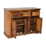 Urban Sheesham Solid Wood Multi-Storage Cabinet with Shelves and Drawer in Walnut Finish - Image 7
