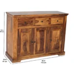 Urban Sheesham Solid Wood Multi-Storage Cabinet with Shelves and Drawer in Walnut Finish - Image 3