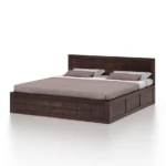 Valen Sheesham Wood Bed with Storage in Provincial Teak Finish - Image 5