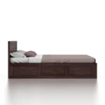 Valen Sheesham Wood Bed with Storage in Provincial Teak Finish - Image 8