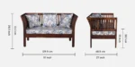 Valencia Sheesham Wood 2 Seater Sofa in Provincial Teak Finish - Image 3