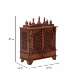 Vedant Solid Sheesham Wood Temple with Heritage Inspired Design - Image 3