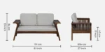 Verlano Premium Sheesham Wood 2 Seater Sofa - Image 2
