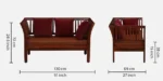 Verona Prime Sheesham Wood 2 Seater Sofa in Honey Oak Finish - Image 3