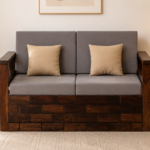 Verona Sheesham Wood 2 Seater Sofa in Walnut Finish
