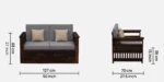 Verona Sheesham Wood 2 Seater Sofa in Walnut Finish - Image 3