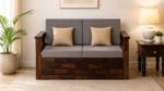 Verona Sheesham Wood 2 Seater Sofa in Walnut Finish