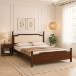 Verona Sheesham Wood Bed Without Storage in Honey Oak Finish