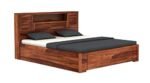 Verona Sheesham Wood Bed with Hydraulic Storage in Honey Oak Finish - Image 4