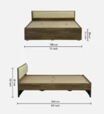 Veyron Sheesham Wood Bed with Storage in Teak Finish - Image 3