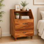 Vintage Sheesham Wood Bed Side Cabinet
