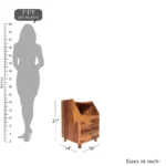 Vintage Sheesham Wood Bed Side Cabinet - Image 3